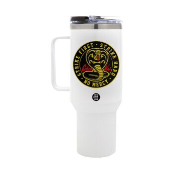 cobra kai strike first dojo, Mega Tumbler με καπάκι, διπλού τοιχώματος (θερμό) 1,2L