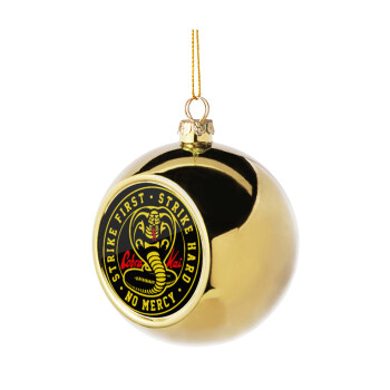 cobra kai strike first dojo, Golden Christmas tree ball ornament 8cm
