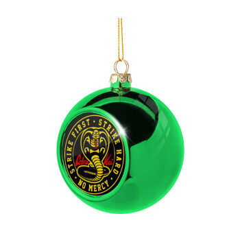 cobra kai strike first dojo, Χριστουγεννιάτικη μπάλα δένδρου Πράσινη 8cm