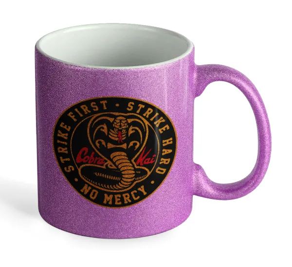 cobra kai strike first dojo — Purple glitter mug that sparkles, ceramic, 330ml