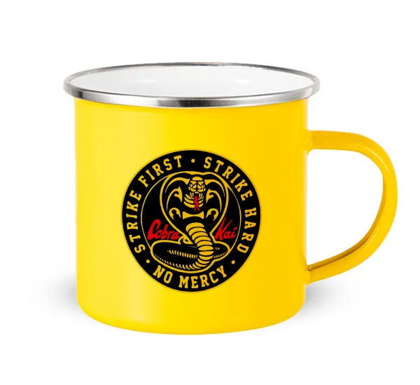 cobra kai strike first dojo — Yellow Enamel Metallic Cup 360ml