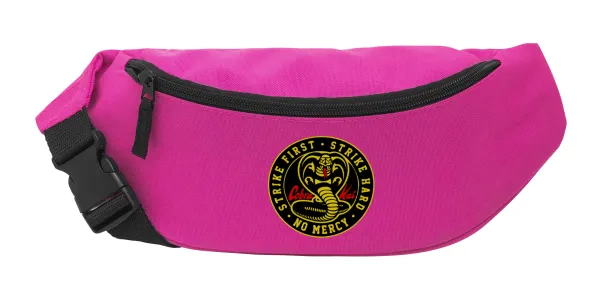 cobra kai strike first dojo — Unisex waist bag (banana) in PINK color with 2 pockets