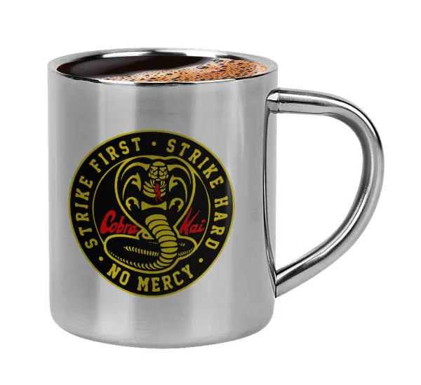 cobra kai strike first dojo — Κουπάκι μεταλλικό διπλού τοιχώματος για espresso (220ml)
