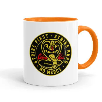 cobra kai strike first dojo, Κούπα χρωματιστή πορτοκαλί, κεραμική, 330ml