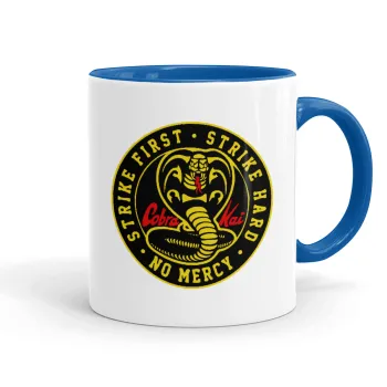 cobra kai strike first dojo, Κούπα χρωματιστή μπλε, κεραμική, 330ml