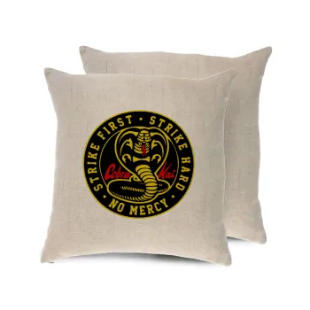 cobra kai strike first dojo, Μαξιλάρι καναπέ ΛΙΝΟ 40x40cm περιέχεται το  γέμισμα