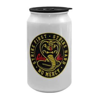cobra kai strike first dojo, Κούπα ταξιδιού μεταλλική με καπάκι (tin-can) 500ml