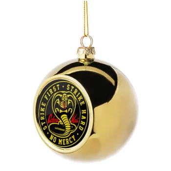 cobra kai strike first dojo, Golden Christmas tree ball ornament 8cm