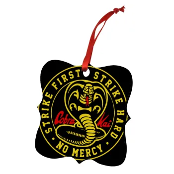 cobra kai strike first dojo, Στολίδι Χριστουγεννιάτικο στολίδι polygon ξύλινο 7.5cm