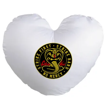 cobra kai strike first dojo, Μαξιλάρι καναπέ καρδιά 40x40cm περιέχεται το  γέμισμα