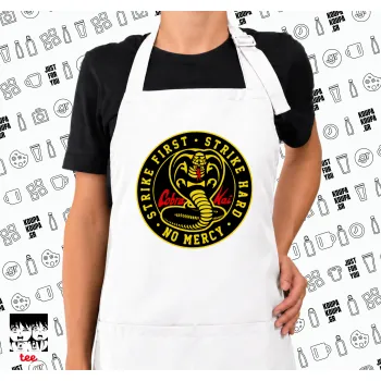 cobra kai strike first dojo, Ποδιά μακριά Σεφ ολόσωμη με τσέπες white (ΕΝΗΛΙΚΩΝ)