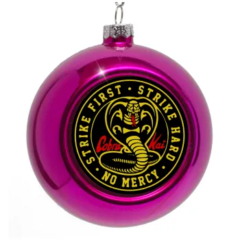 cobra kai strike first dojo, Purple Christmas tree ornament bauble 8cm