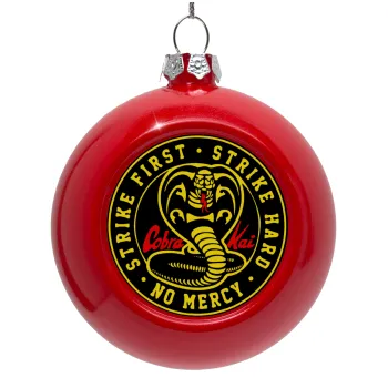 cobra kai strike first dojo, Red Christmas tree ornament bauble 8cm