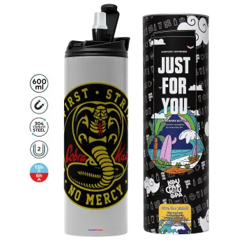 cobra kai strike first dojo, Tumbler stainless steel GREY 600ml