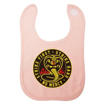 cobra kai strike first dojo, Σαλιάρα με Σκρατς ΡΟΖ 100% Organic Cotton (0-18 months)