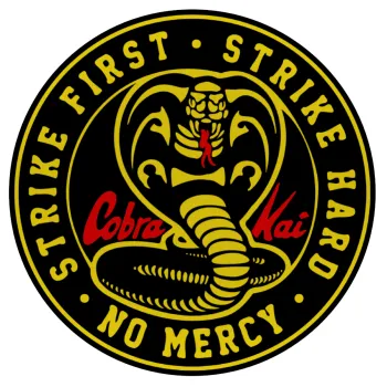 cobra kai strike first dojo, Mousepad Στρογγυλό 20cm
