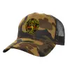 Adult Structured Trucker Hat, with Mesh, (Camouflage) Army (100% COTTON, ADULT, UNISEX, ONE SIZE)