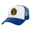Adult Structured Trucker Hat, with Mesh, WHITE/BLUE (100% COTTON, ADULT, UNISEX, ONE SIZE)
