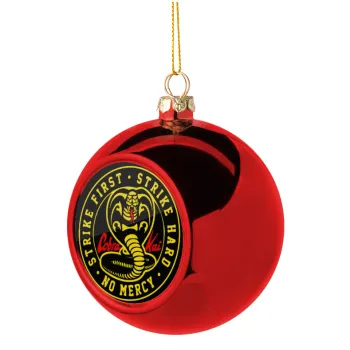 cobra kai strike first dojo, Christmas tree ball Red 8cm