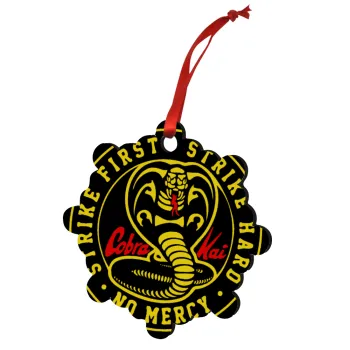 cobra kai strike first dojo, Christmas ornament snowflake wooden 7.5cm