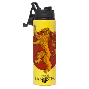 House Lannister GOT, Metallic water bottle with safety lid, 850ml aluminum