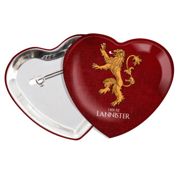 House Lannister GOT, Κονκάρδα παραμάνα καρδιά (57x52mm)