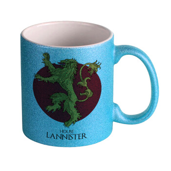 House Lannister GOT, Κούπα Σιέλ Glitter που γυαλίζει, κεραμική, 330ml