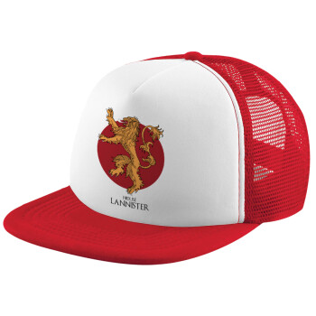 House Lannister GOT, Καπέλο Soft Trucker με Δίχτυ Red/White 