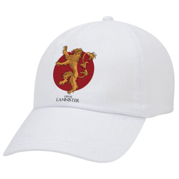 House Lannister GOT, Καπέλο Baseball Λευκό (5-φύλλο, unisex)