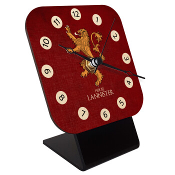 House Lannister GOT, Επιτραπέζιο ρολόι σε φυσικό ξύλο (10cm)