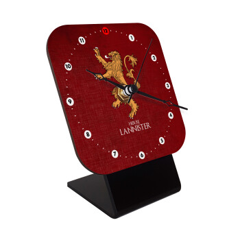 House Lannister GOT, Επιτραπέζιο ρολόι ξύλινο με δείκτες (10cm)