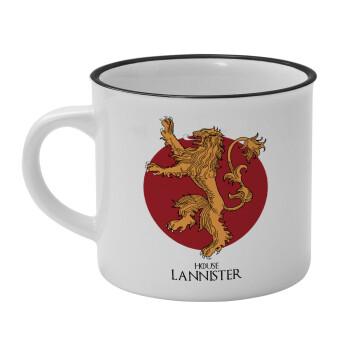 House Lannister GOT, Κούπα κεραμική vintage Λευκή/Μαύρη 230ml