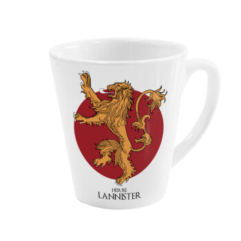 House Lannister GOT, Κούπα κωνική Latte Λευκή, κεραμική, 300ml