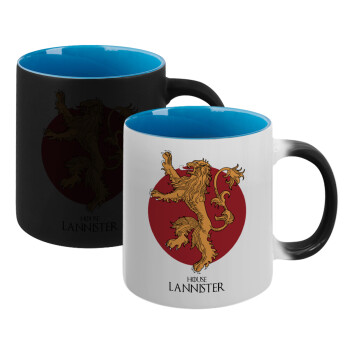 House Lannister GOT, Κούπα Μαγική εσωτερικό μπλε, κεραμική 330ml που αλλάζει χρώμα με το ζεστό ρόφημα (1 τεμάχιο)