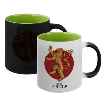 House Lannister GOT, Κούπα Μαγική εσωτερικό πράσινο, κεραμική 330ml που αλλάζει χρώμα με το ζεστό ρόφημα (1 τεμάχιο)
