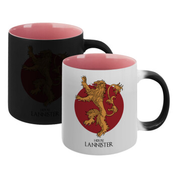 House Lannister GOT, Κούπα Μαγική εσωτερικό ΡΟΖ, κεραμική 330ml που αλλάζει χρώμα με το ζεστό ρόφημα (1 τεμάχιο)