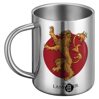 House Lannister GOT, Ανοξείδωτη Μεταλλική Κούπα 450ml - Διπλού Τοιχώματος
