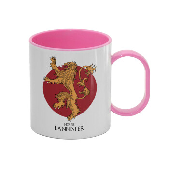 House Lannister GOT, Κούπα (πλαστική) (BPA-FREE) Polymer Ροζ για παιδιά, 330ml