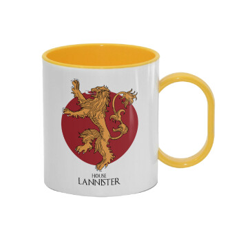 House Lannister GOT, Κούπα (πλαστική) (BPA-FREE) Polymer Κίτρινη για παιδιά, 330ml