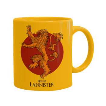 House Lannister GOT, Ceramic coffee mug yellow, 330ml (1pcs)