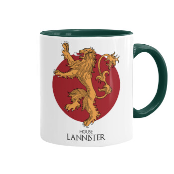 House Lannister GOT, Κούπα χρωματιστή πράσινη, κεραμική, 330ml