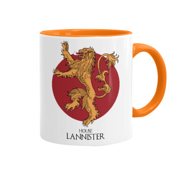 House Lannister GOT, Κούπα χρωματιστή πορτοκαλί, κεραμική, 330ml