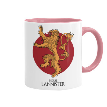 House Lannister GOT, Κούπα χρωματιστή ροζ, κεραμική, 330ml