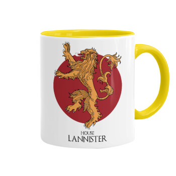 House Lannister GOT, Κούπα χρωματιστή κίτρινη, κεραμική, 330ml