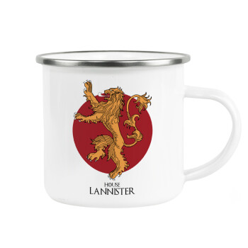 House Lannister GOT, Metallic enamel cup white 360ml
