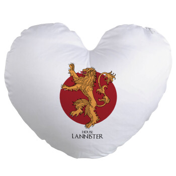 House Lannister GOT, Μαξιλάρι καναπέ καρδιά 40x40cm περιέχεται το  γέμισμα