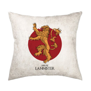 House Lannister GOT, Μαξιλάρι καναπέ Δερματίνη Γκρι 40x40cm με γέμισμα