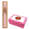 Easter Set, children's snack container PINK & scented flat Easter candle (30cm) (PINK)