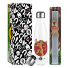 Easter candle, metallic white thermos bottle (500ml) & aromatic flat candle (30cm) (GRAY)