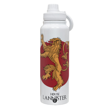 House Lannister GOT, 1L Stainless Steel Thermal Bottle with Phone Holder & Double Wall Insulation